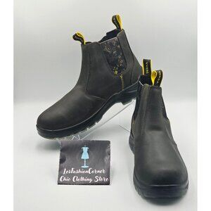 Terra Men's Black Leather Chelsea Soft Toe Pull-On Work Boots Size 10 2844